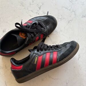 adidas Samba Soccer Manchester United Sneakers with Red Stripes